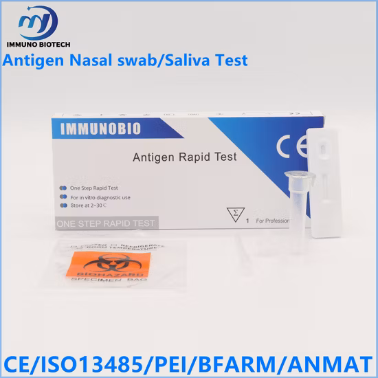 Pei/Bfarm Immunobio Coil Antigen Test Kit Test rapido con tampone salivare/nasale CE